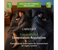 Cariloha Retreat 4-Piece Sateen Sheet Set | Black Sand | Cal King | Lyocell Material | Breathable, Corner Straps, Extra soft & Cooling