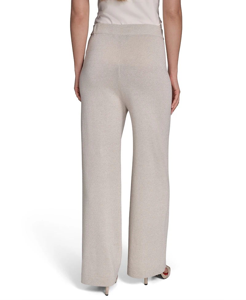 Halston Women's High-Rise Wide-Leg Knit Pants