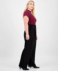 Bar Iii Trendy Plus Scuba Wide-Leg Pants, Macy's Exclusive