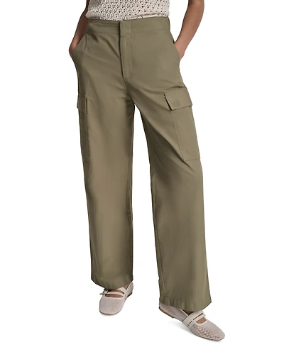 Dkny Jeans Women's High Rise Straight Leg Cargo Pants