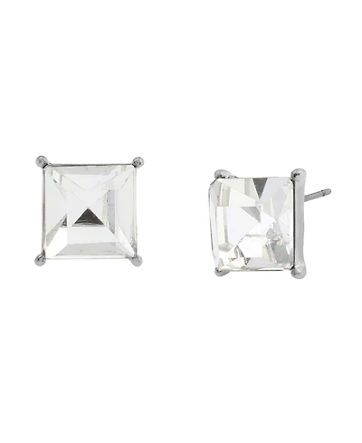 Steve Madden Punk Romance Stone Square Stud Earrings
