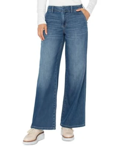 Liverpool Los Angeles Womens Weekender Mid Rise Wide Leg Jeans 0p 24w