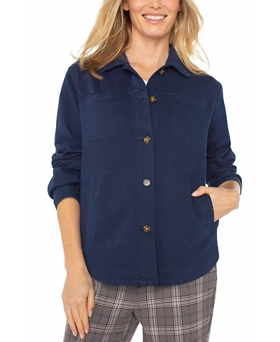 Liverpool Los Angeles Women's Button-Front Shirt Jacket