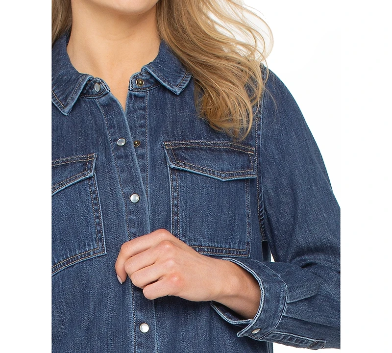 Liverpool Los Angeles Women's Denim Button-Down Shirt