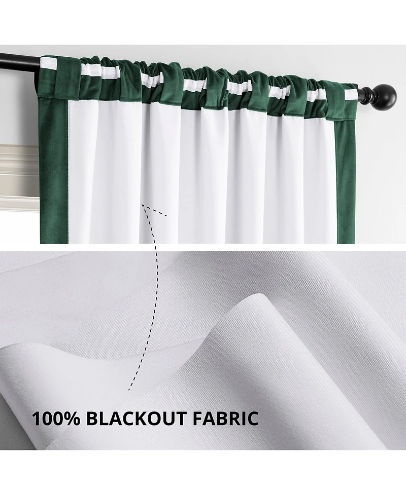 Half Price Drapes Blackforest Green Signature Velvet Blackout Curtain