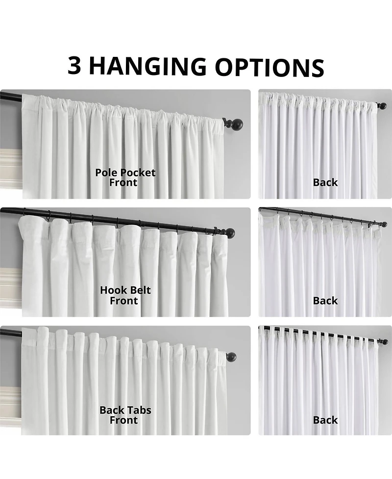 Half Price Drapes Primary White Signature Extra Wide Velvet Blackout Curtain
