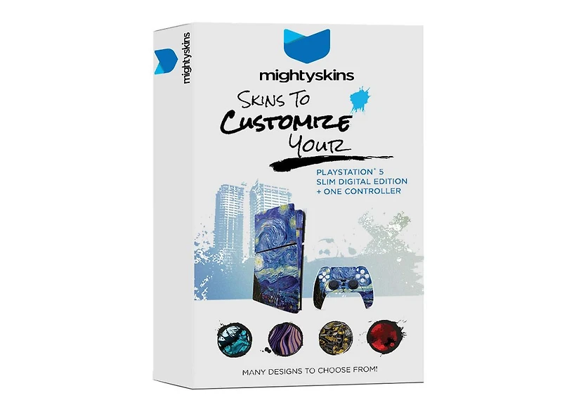 Sony PlayStation 5 Slim Digital Bundle with Disc Drive, Vertical Stand, MightySkins Voucher, and 2 Year Extended Warranty