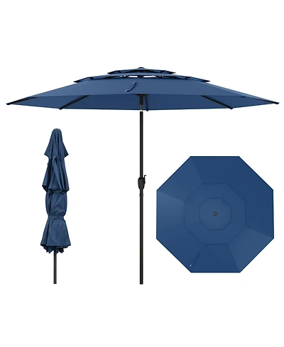 3-tier Vented Patio Umbrella with Push Button Tilt