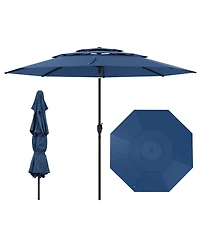 3-tier Vented Patio Umbrella with Push Button Tilt