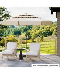Solar Patio Umbrella with 3-Tier Vented Canopy for Outdoor Tables and Seating