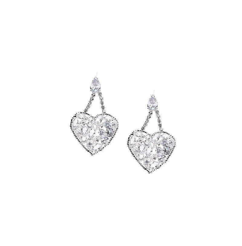 Sohi Women's Heart Drop Earrings