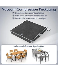 Outdoor Chair Cushion Set of 2 Waterproof Fade-Resistant Olefin Seat Cushions