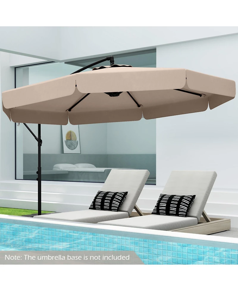 Patio Cantilever Umbrella with Cover Tilt Adjustment and Ruffled Edge