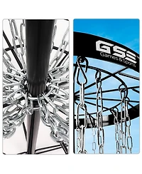 Deluxe 24-Chain Disc Golf Targets Basket, Metal Flying Practice Basket (Black/Blue/Orange/Red)