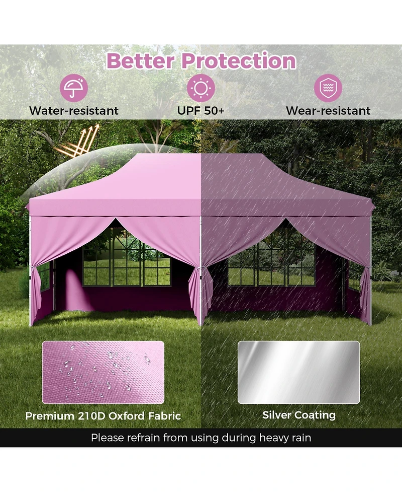 Pop up Canopy with 6 Sidewalls Windows and Carrying Bag