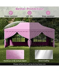 Pop up Canopy with 6 Sidewalls Windows and Carrying Bag