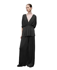 Nocturne Women's V-Neck Beaded Accessory Blouse