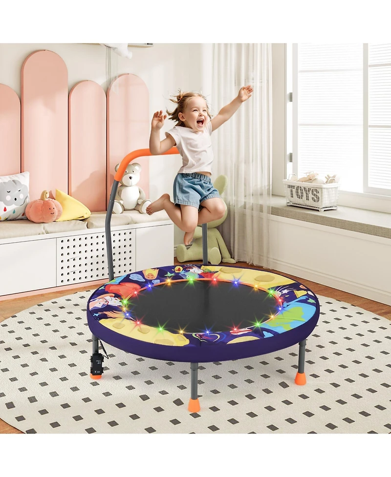 Mini Trampoline Folding Small Rebounder for Kids with Lights