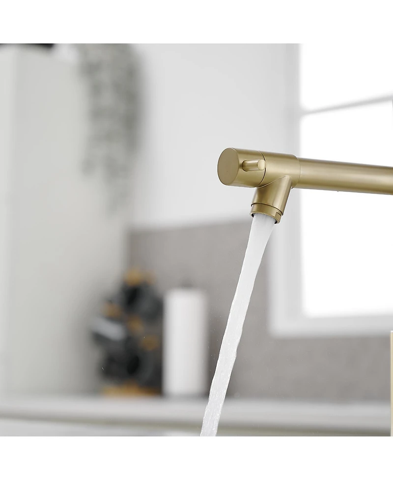 Greenspring Single-Handle Pull-Down Sprayer 2 Spray High Arc Kitchen Faucet With Deck Plate Brushed Nickel