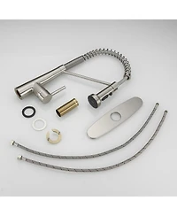 Single-Handle Pull-Down Sprayer 2 Spray High Arc Kitchen Faucet With Deck Plate