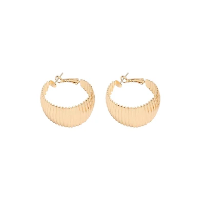 Sohi Women's Gold Ripple Hoop Earrings
