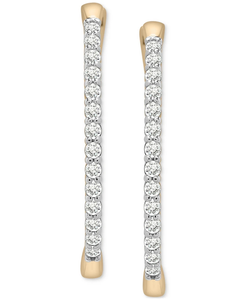 Diamond Small Hoop Earrings (1 ct. t.w.) 14k White Gold or Yellow Gold, Exclusively at Macy's
