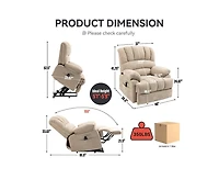 Casainc 23"W Seat High-Back Chenille Power Lift Recliner Chair with 8-Point Vibration Massage and Lumbar Heating