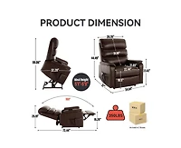 Casainc Dual Motor Infinite Position Up to 350 Lbs Power Lift Recliner Chair with Power-Remote, Heat Massage and Heavy Duty Motion Mechanism