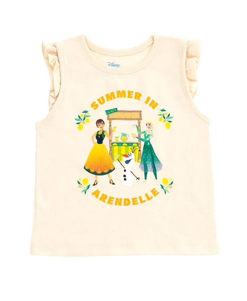 Frozen Girls Disney Princess Moana Belle Minnie Mouse Nightmare Before Christmas Tank Top and French Terry Shorts to