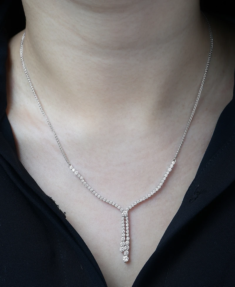 Wrapped in Love Diamond Lariat Necklace (2 ct. t.w.) in 14k White Gold, 16-3/4" + 2" extender, Exclusively at Macy's