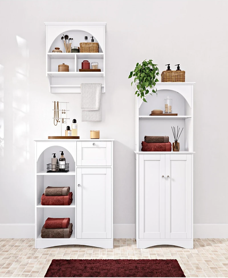 Sourcing Solutions 31.25" Solid Wood Bristol Single Door Arched Bathroom and Laundry Storage Cabinet