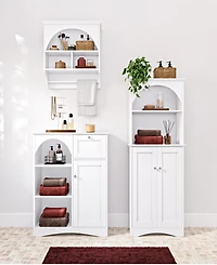 Sourcing Solutions 31.25" Solid Wood Bristol Single Door Arched Bathroom and Laundry Storage Cabinet
