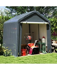 Slickblue Outdoor Portable Motorcycle Shelter with Waterproof Cover for Storage
