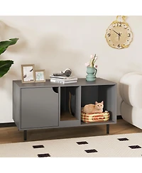 Cat Litter Box Enclosure for 2 Cats Hidden Washroom