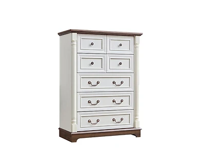 7 Drawer Bathrooom Cabinet Chest with Wooden Base and Riser Trim