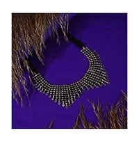 Sohi Women's Silver Metallic Wave Necklace