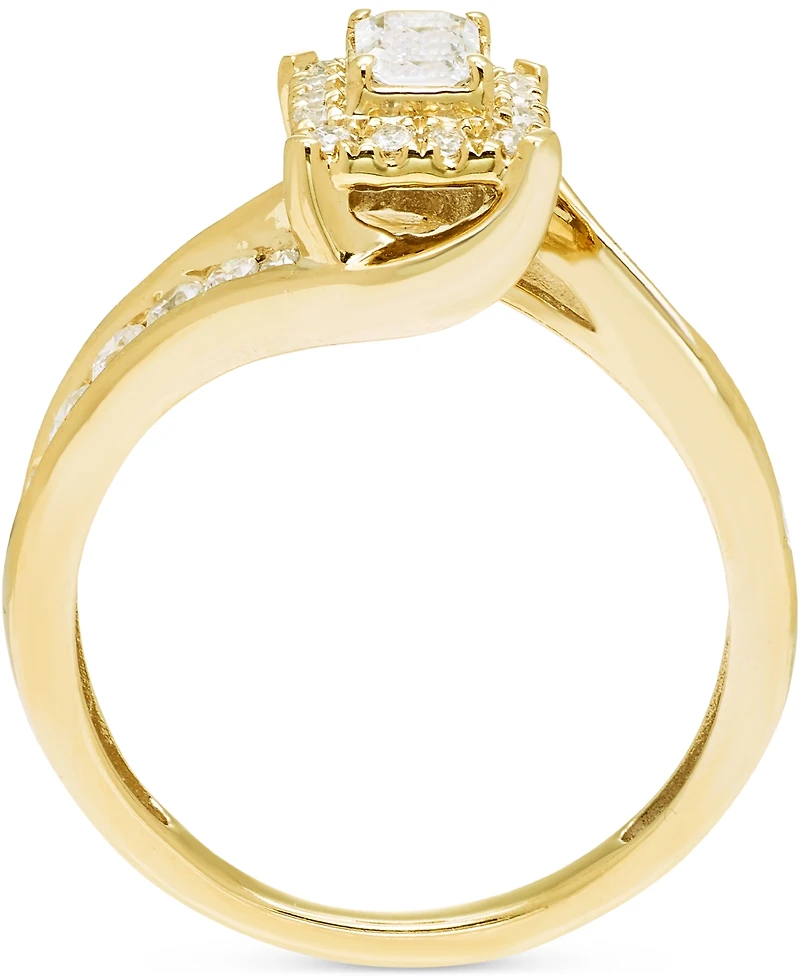Diamond Emerald-Cut Halo Swirl Bridal Set (1 ct. t.w.) in 14k Gold