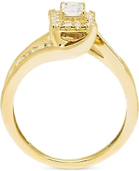 Diamond Emerald-Cut Halo Swirl Bridal Set (1 ct. t.w.) in 14k Gold