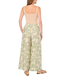 Vince Camuto Women's Vine-Print Wide-Leg Pull-On Pants