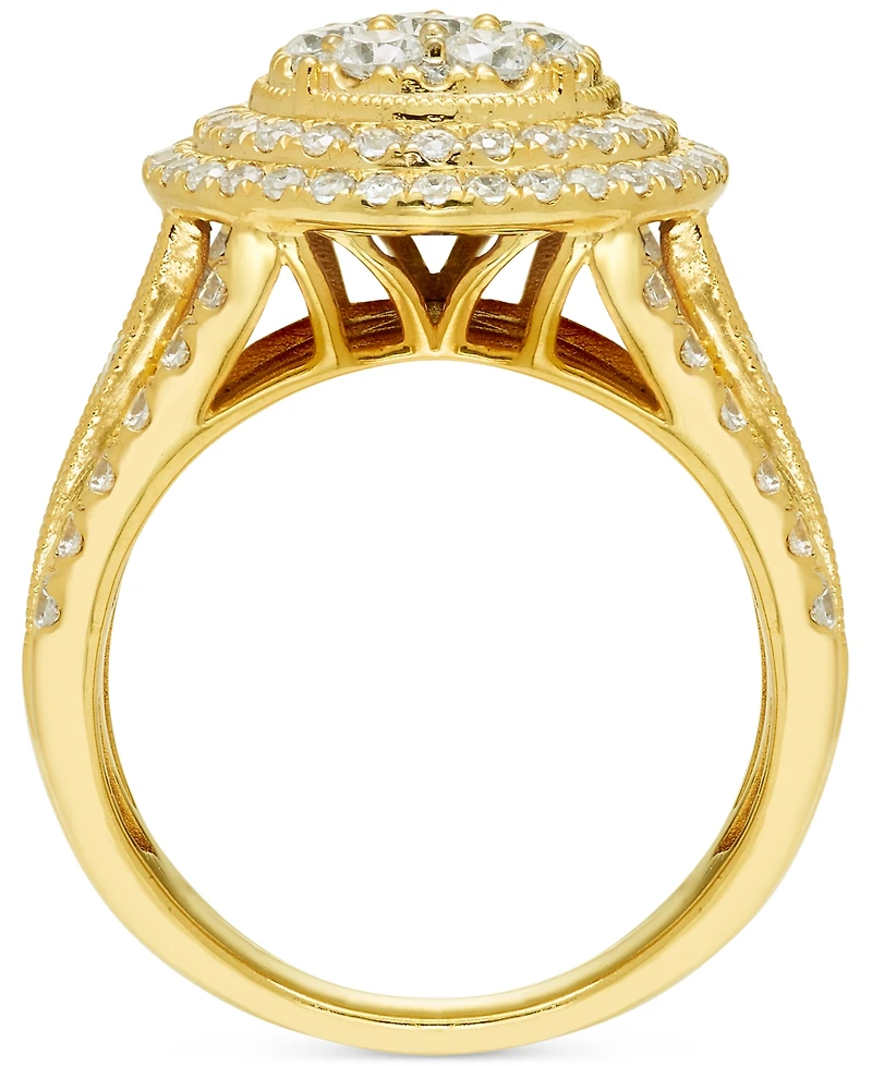 Diamond Halo Cluster Engagement Ring (2 ct. t.w.) in 14k Ring