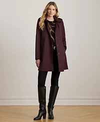 Lauren Ralph Womens Hooded A-Line Raincoat