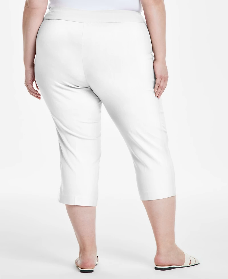 Jm Collection Plus Tummy Control Pull-On Capri Pants, Exclusively at Macy's