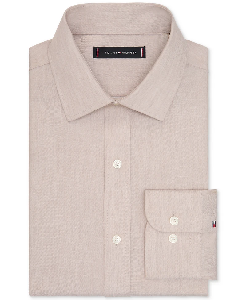 Tommy Hilfiger Mens Regular Fit Linen Dress Shirt