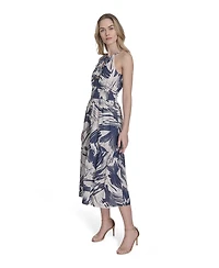 Vince Camuto Women's Textured Cotton Halter Midi Dress