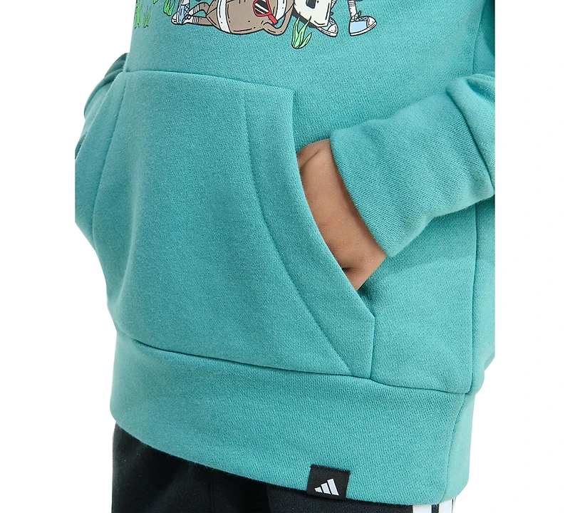 adidas Toddler & Little Boys Long-Sleeve Graphic Fleece Pullover Hoodie Jogger Pants, 2 Piece Set