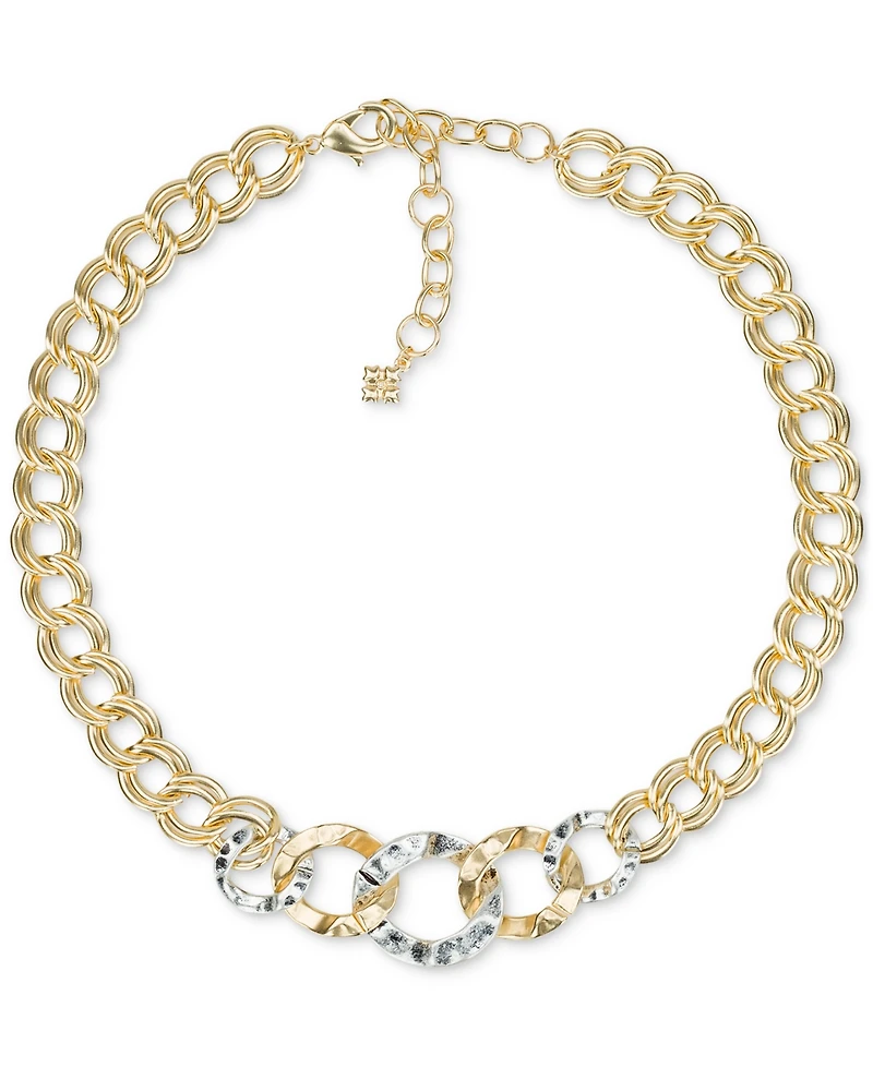 Patricia Nash Two-Tone Hammered Link Necklace
