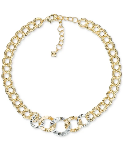 Patricia Nash Two-Tone Hammered Link Necklace