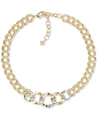 Patricia Nash Two-Tone Hammered Link Necklace