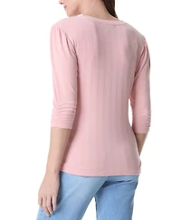 Gloria Vanderbilt Women's 3/4-Sleeve Henley Top