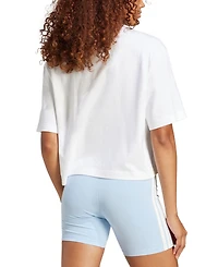 adidas Women's Cotton Logo Boxy Short-Sleeve T-Shirt